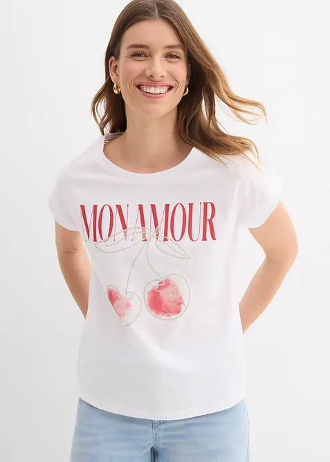 T-shirt av bomull, bonprix
