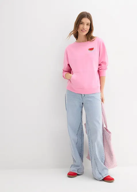 Sweatshirt i ren bomull, bonprix