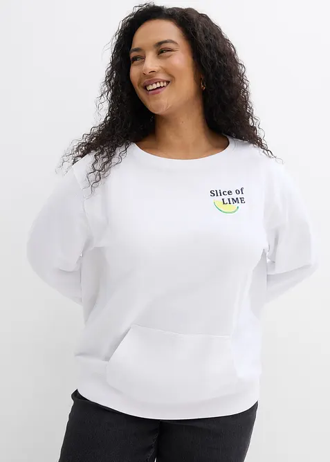 Sweatshirt i ren bomull, bonprix