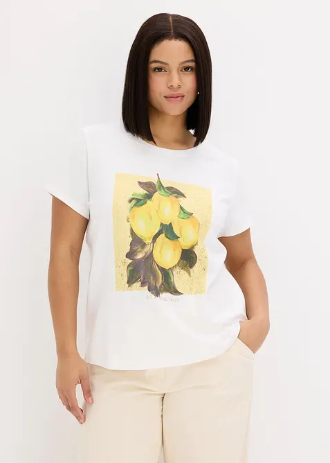 T-shirt i elastisk bomullsmix, bonprix