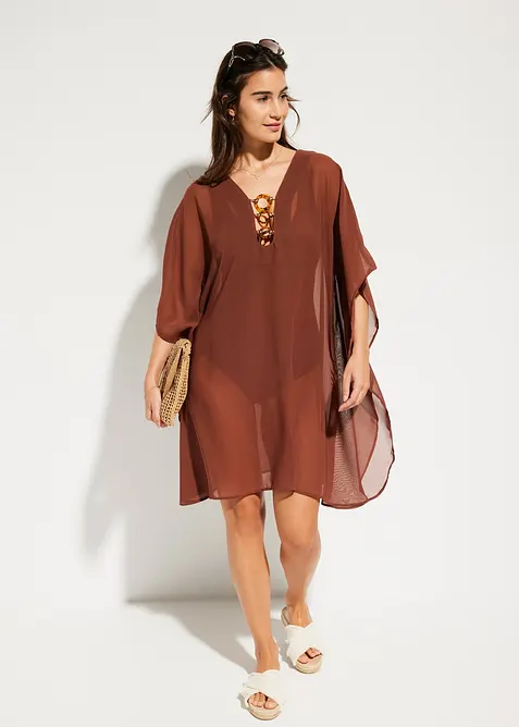 Strandtunika i tunn chiffong, bonprix