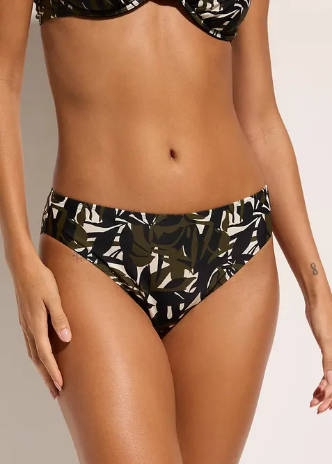 Bikinibyxa (2-pack) enf&auml;rgad och m&ouml;nstrad, bonprix