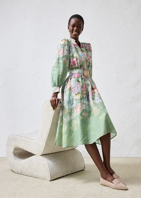 Kl&auml;nning i rami (2-delat set med sk&auml;rp), bonprix