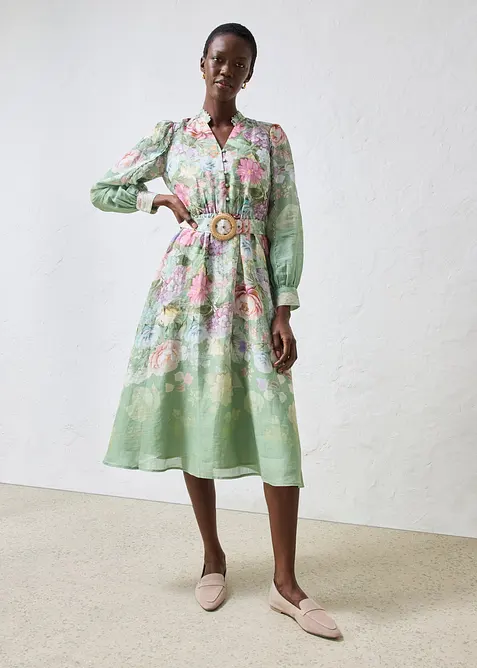 Kl&auml;nning i rami (2-delat set med sk&auml;rp), bonprix