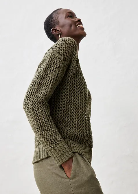 H&aring;lm&ouml;nstrad tr&ouml;ja i l&auml;tt linnemix, bonprix