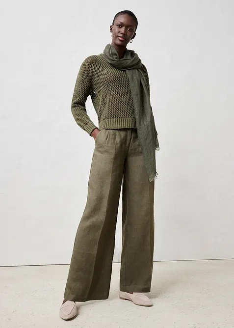 H&aring;lm&ouml;nstrad tr&ouml;ja i l&auml;tt linnemix, bonprix