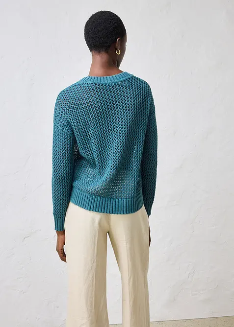 H&aring;lm&ouml;nstrad tr&ouml;ja i l&auml;tt linnemix, bonprix