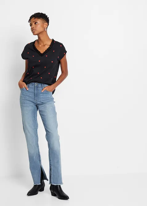 M&ouml;nstrad topp av ren bomull, bonprix