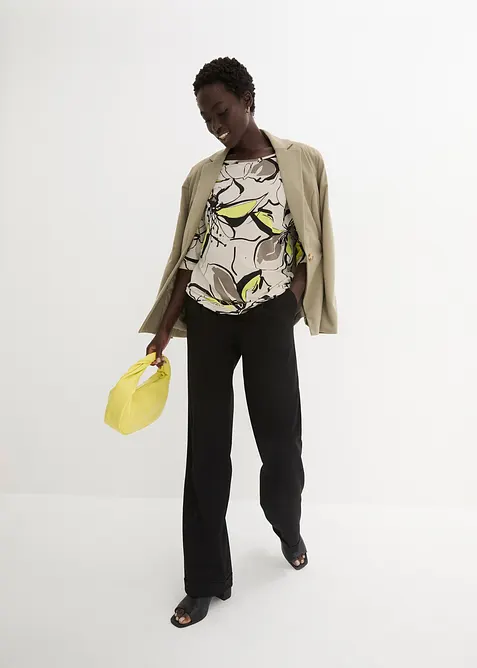 Topp med fladdermus&auml;rmar och blomm&ouml;nster, bonprix