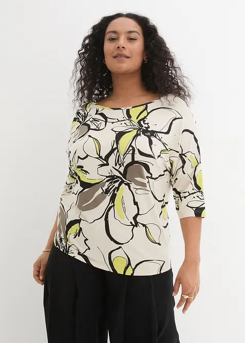 Topp med fladdermus&auml;rmar och blomm&ouml;nster, bonprix