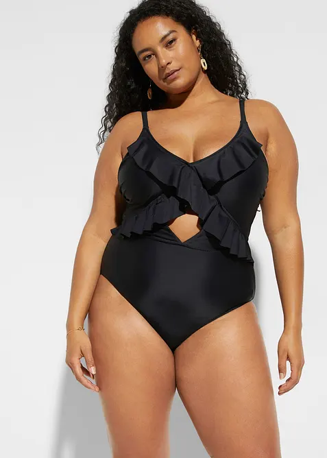 Baddr&auml;kt med cut-out och volanger, bonprix