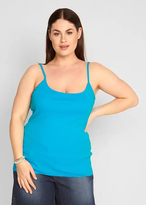 Linne med smala axelband, av bomull (3-pack), bonprix