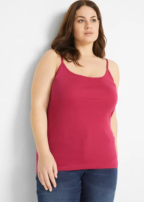 Linne med smala axelband, av bomull (3-pack), bonprix