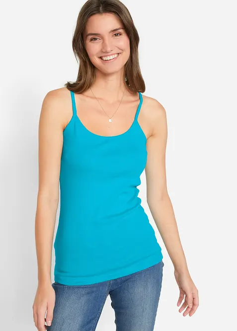 Linne med smala axelband, av bomull (3-pack), bonprix