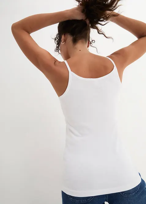 Linne med smala axelband, av bomull (3-pack), bonprix