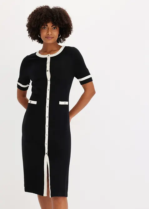 Stickad kl&auml;nning med viskos, bonprix