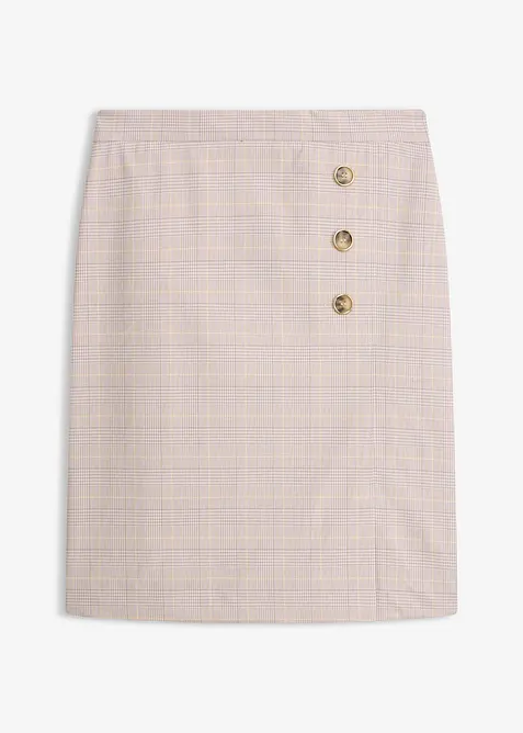 Glencheckrutig pennkjol, bonprix