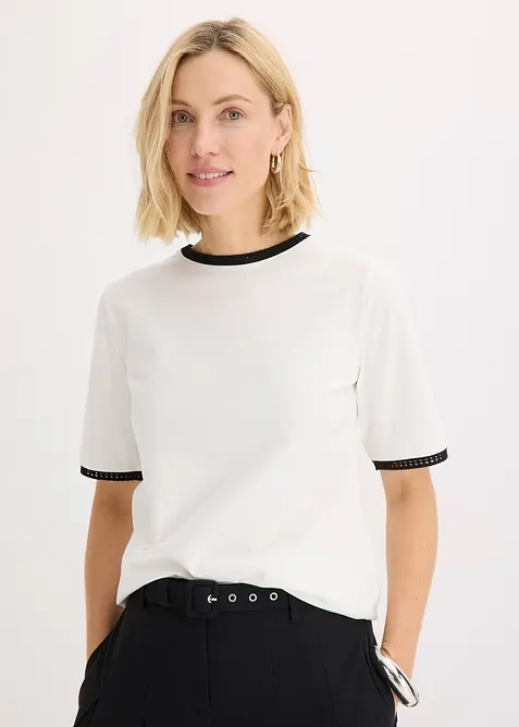 Topp med spetskant, bonprix