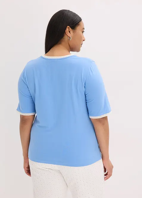 Topp med spetskant, bonprix