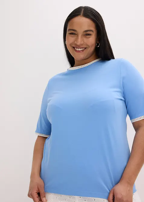 Topp med spetskant, bonprix