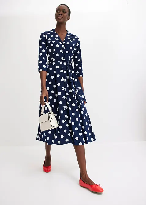 Skjortkl&auml;nning med knytsk&auml;rp (2 delar), bonprix