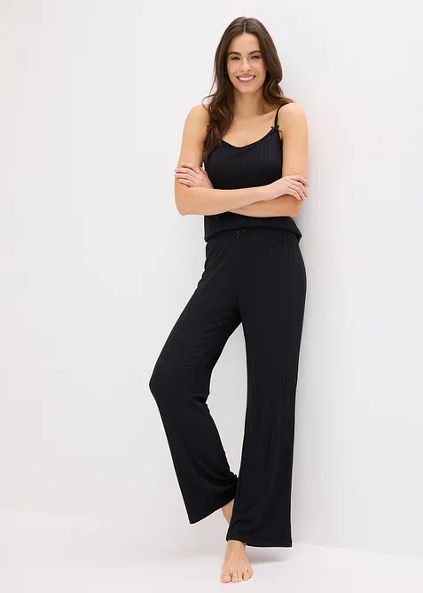 Pyjamas i mjuk pointellejersey, bonprix