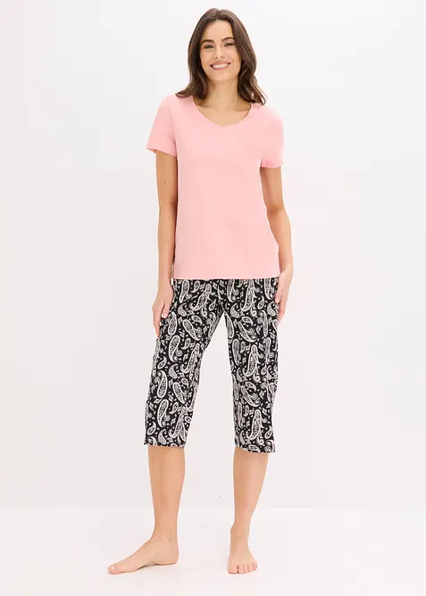 Capripyjamas i bomull (set i 3 delar), bonprix