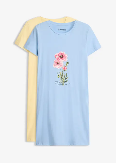 Kort nattlinne i bomull (2-pack), bonprix