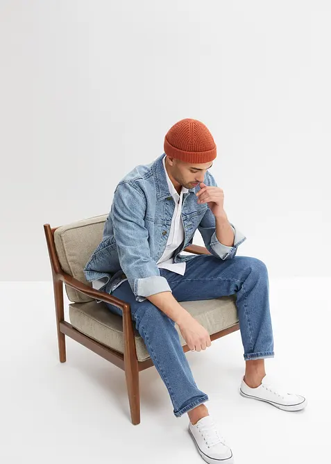 Stretchig kort&auml;rmad skjorta, smal passform, bonprix