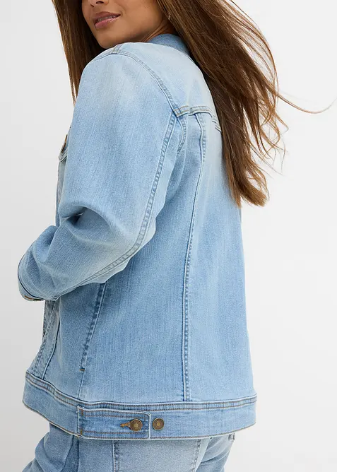 Stretchig jeansjacka i basmodell, bonprix
