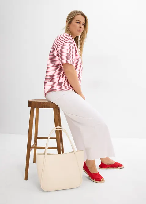 Wide Leg Jeans, High Waist, cropped, bonprix