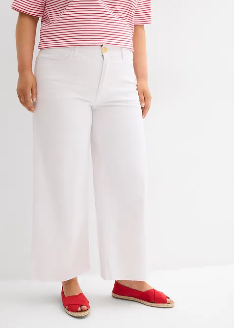 Wide Leg Jeans, High Waist, cropped, bonprix