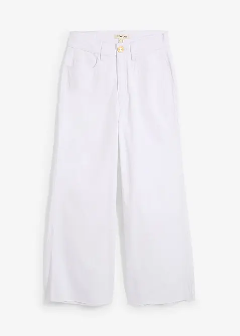 Wide Leg Jeans, High Waist, cropped, bonprix