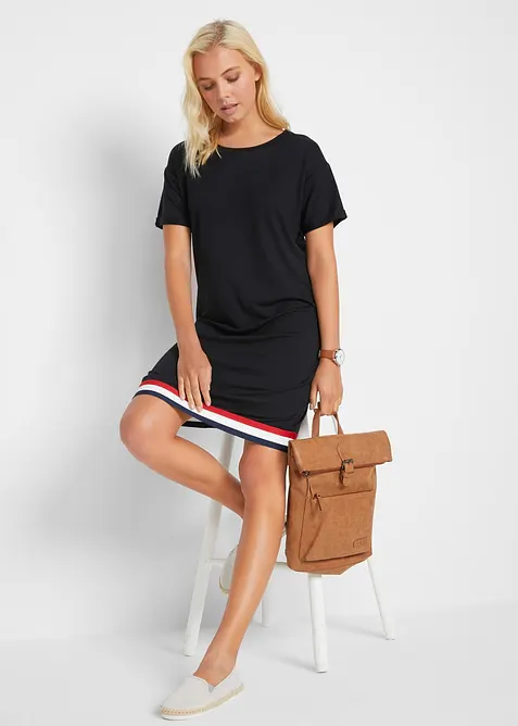 Jerseykl&auml;nning i mjuk viskosmix, bonprix