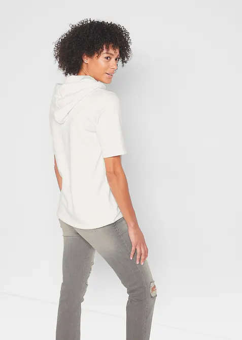Sweatshirt med huva i bomullsmix, bonprix