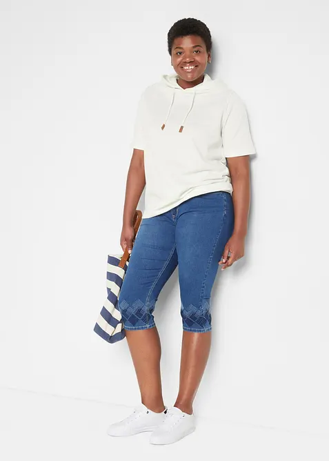 Sweatshirt med huva i bomullsmix, bonprix