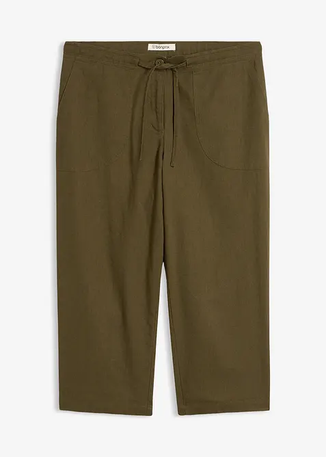 Linnebyxa i 3/4-l&auml;ngd, bonprix