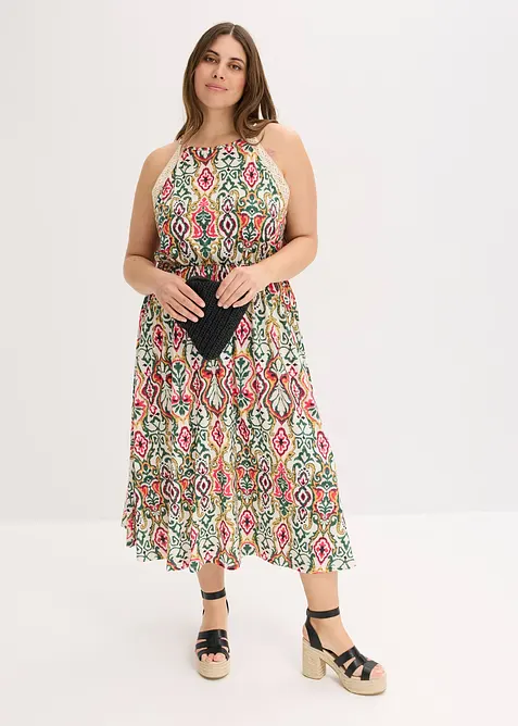 Mellanl&aring;ng kl&auml;nning med spets, bonprix