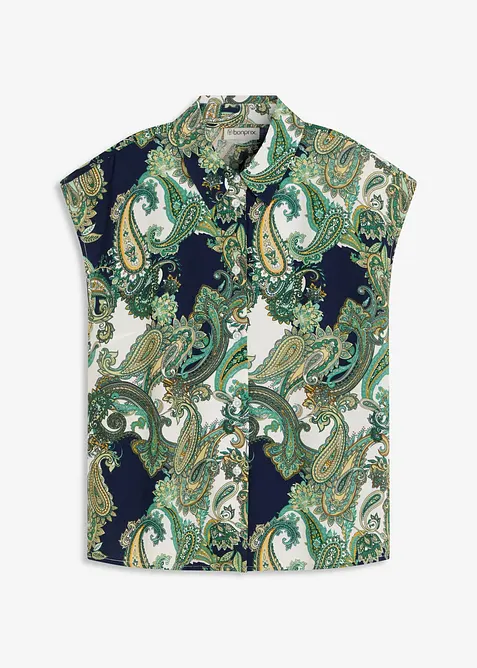 M&ouml;nstrad blus av viskos med mjukt fall, bonprix