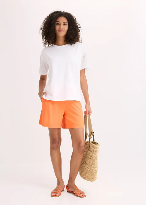 Topp med h&aring;lbroderi, bonprix