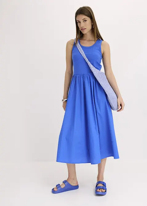 Jerseykl&auml;nning i materialmix, bonprix