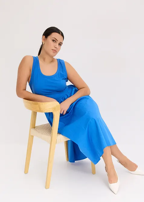 Jerseykl&auml;nning i materialmix, bonprix