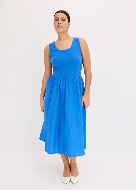 Jerseykl&auml;nning i materialmix, bonprix