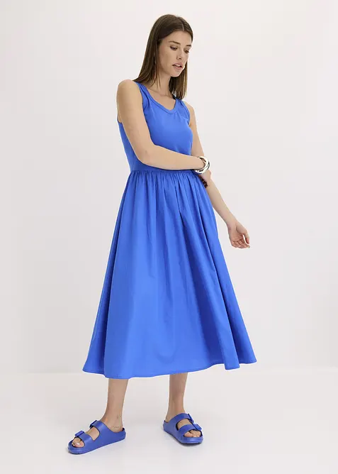 Jerseykl&auml;nning i materialmix, bonprix