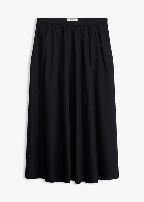 Mellanl&aring;ng kjol i stretchig bomullsmix, bonprix