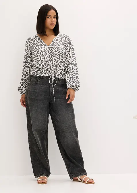 Blus med rynkning, bonprix