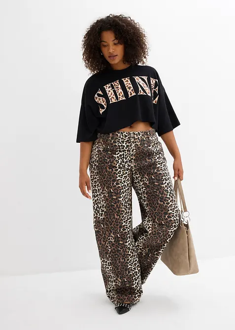 Kort T-shirt i ekologisk bomull, bonprix