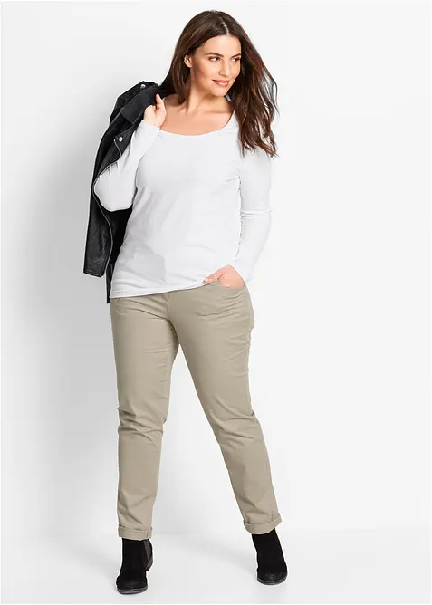 Figurn&auml;ra topp med l&aring;nga &auml;rmar, bonprix