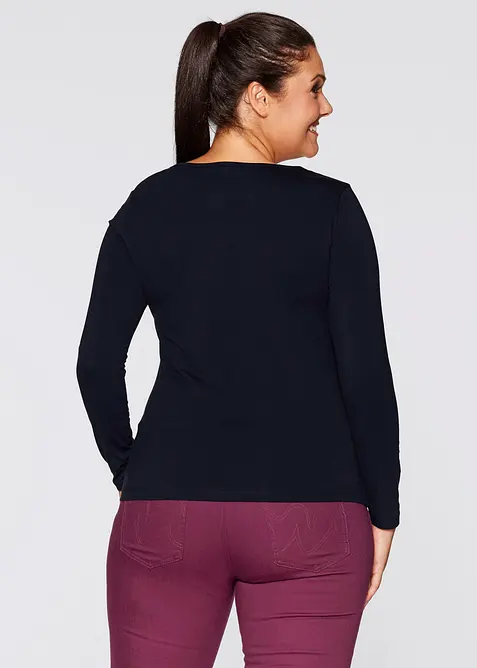 Figurn&auml;ra topp med l&aring;nga &auml;rmar, bonprix