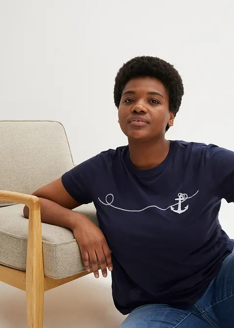 T-shirt med broderi, bonprix